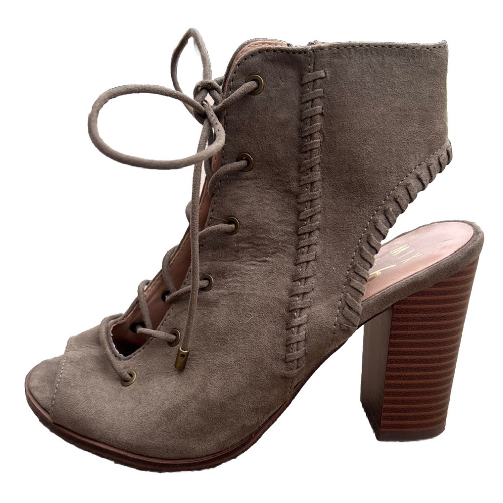 Mix No. 6 Lace Up Open Tow with Chunky Heel New! 6.5